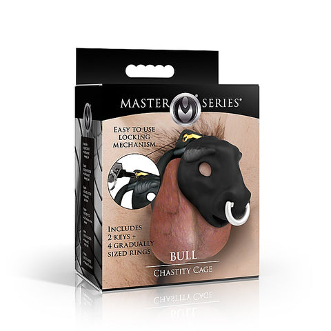 Master Series Bull Theme Male Chastity Cage by XR Brands