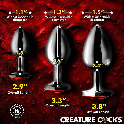 Creature Cocks Sinister Eyes Metal Butt Plug Set