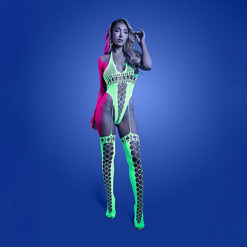 GLOW Paradigm Glow In Dark Bodystocking by Fantasy Lingerie