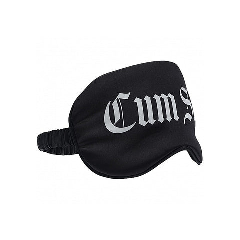 OUCH! Satin Cum Slut Printed Bondage Mask by Shots Toys