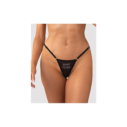 Want To Sin Sexy Womens Thong by Obsessive