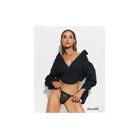 Want To Sin Sexy Womens Thong by Obsessive