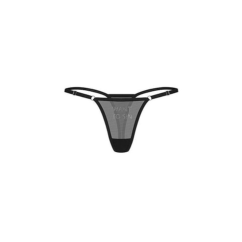 Want To Sin Sexy Womens Thong by Obsessive
