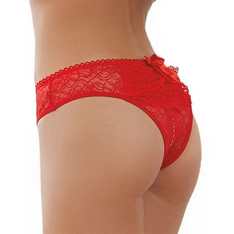Stretch Lace Open Crotch Womens Panty by Dream Girl Lingerie