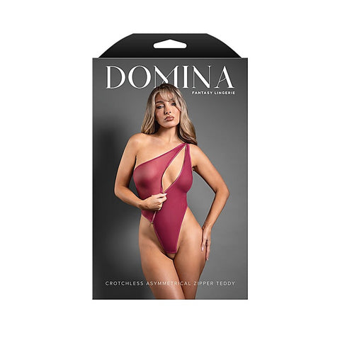 DOMINA Crotchless Womens Zipper Teddy by Fantasy Lingerie