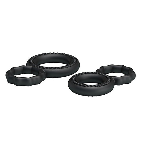 Dual Pack Mens Stretchy Silicone Cock Ring by Baile
