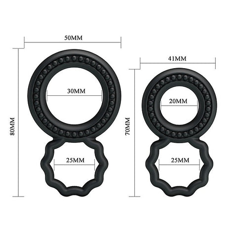 Dual Pack Mens Stretchy Silicone Cock Ring by Baile