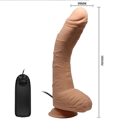 Alex 11 Inches Vibrating G Spot Curved Dildo by Baile