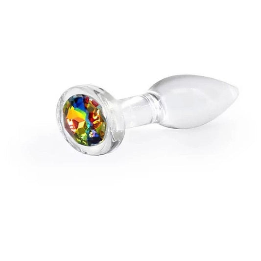 Crystal Desires Rainbow Gem Glass Butt Plug by NS Novelties
