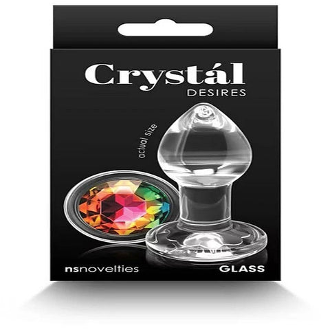Crystal Desires Rainbow Gem Glass Butt Plug by NS Novelties