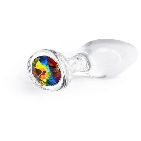 Crystal Desires Rainbow Gem Glass Butt Plug by NS Novelties