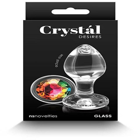 Crystal Desires Rainbow Gem Glass Butt Plug by NS Novelties