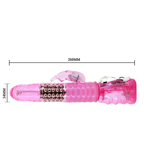 Ribbed Shaft and Realistic Head Rabbit Vibrator by Baile