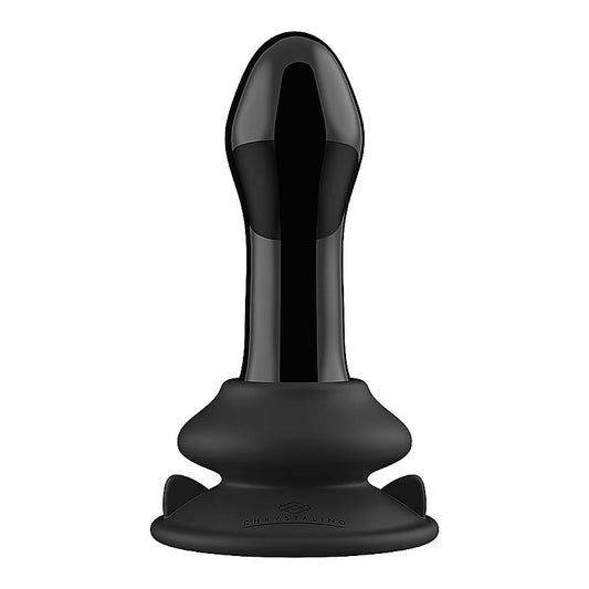Pluggy Suction Cup 10 Functions Glass Vibrator by Shots Toys