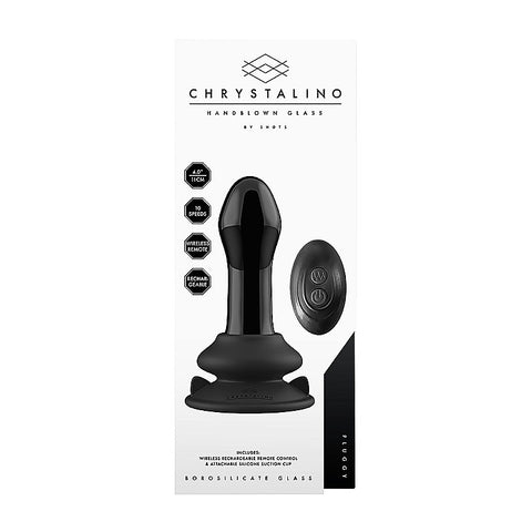 Pluggy Suction Cup 10 Functions Glass Vibrator by Shots Toys