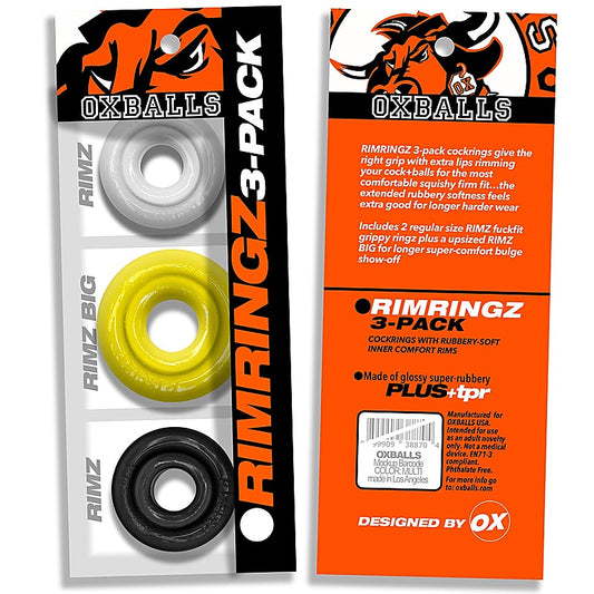 Rimringz Multi Size 3 Pack Cock Rings by Oxballs