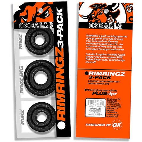 Rimringz Multi Size 3 Pack Cock Rings by Oxballs