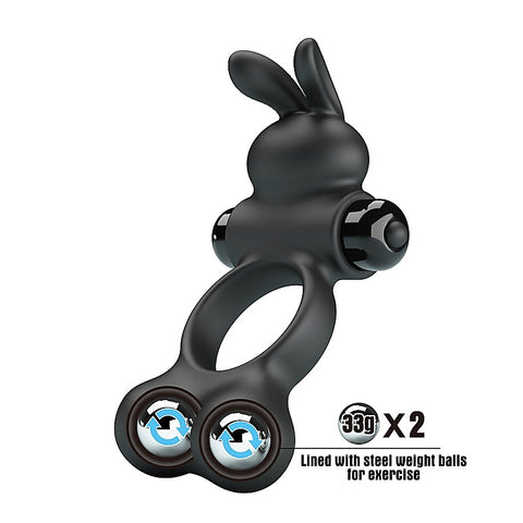Yusuf Vibrating Mens Cock Ring with Steel Balls by Baile