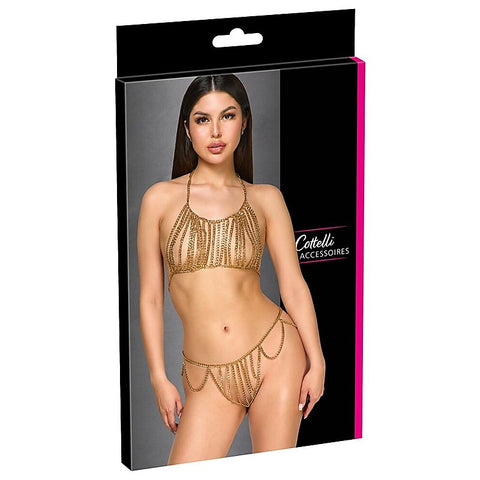 Cottelli Sexy Womens Top Set Chain Gold by Orion