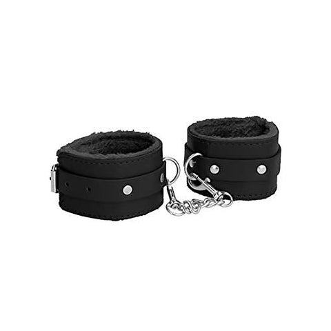 2 Pack Plush Leather Ankle Cuffs by Shots Toys