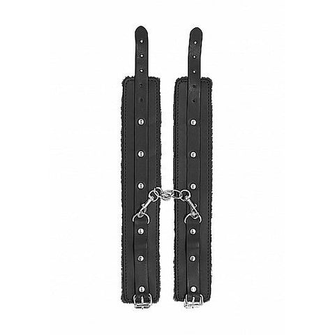 2 Pack Plush Leather Ankle Cuffs by Shots Toys