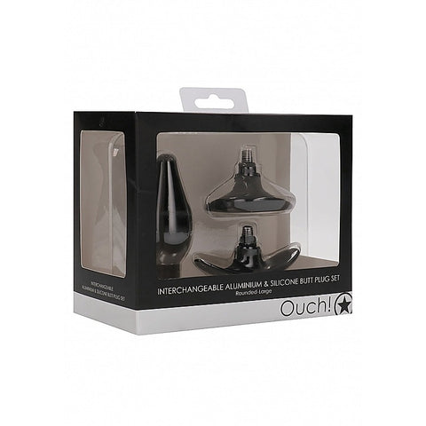 Interchangeable Rounded Butt Plug Set Large by Shots Toys