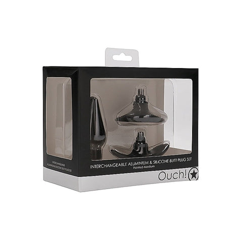 Pointed Interchangeable Butt Plug Set Medium by Shots Toys