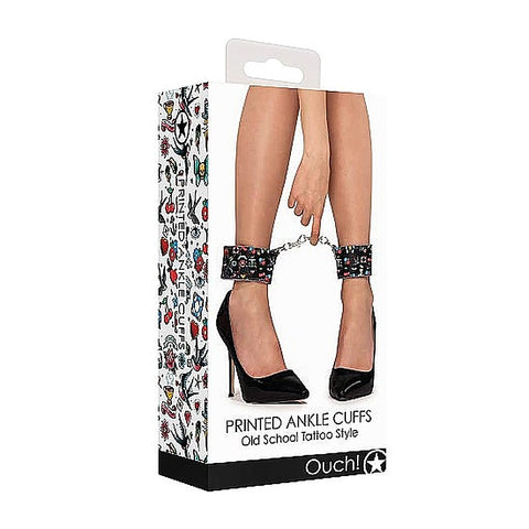 Old School Tattoo Style Printed Ankle Cuffs by Shots Toys