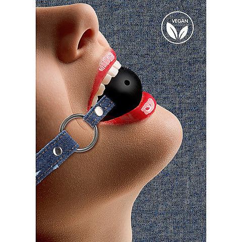 Breathable Ball Gag with Roughened Denim Straps