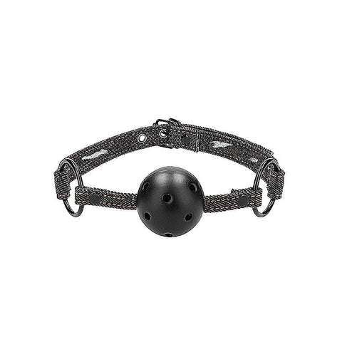 Breathable Ball Gag with Roughened Denim Straps