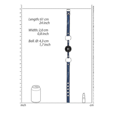 Breathable Ball Gag with Roughened Denim Straps