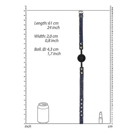 Silicone Ball Gag With Roughend Denim Straps by Shots Toys