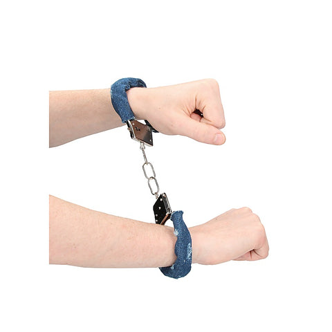 Roughend Denim Style Metal Handcuffs by Shots Toys