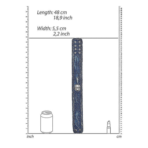 Denim Style Bondage Collar With Leash by Shots Toys