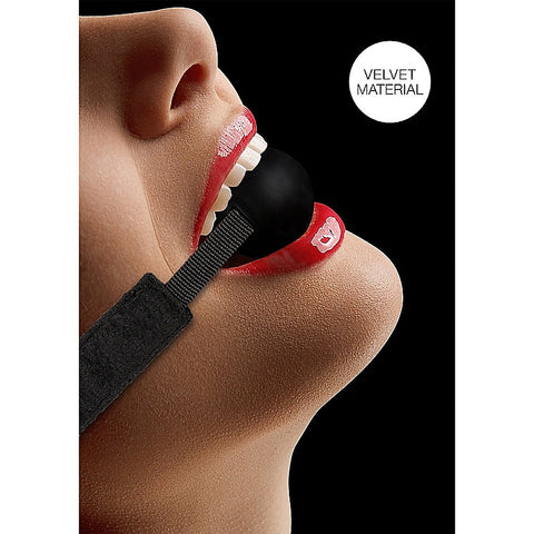 Velvet and Velcro Adjustable Silicone Ball Gag by Shots Toys