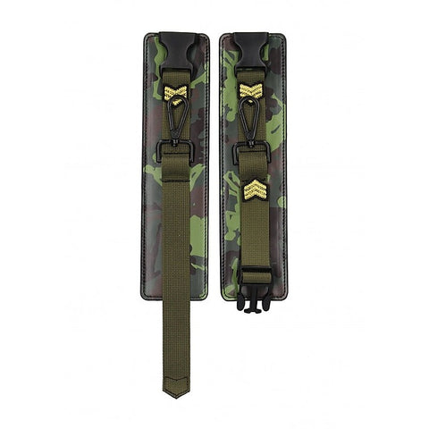 Army Theme BDSM Play Wrist Cuffs by Shots Toys