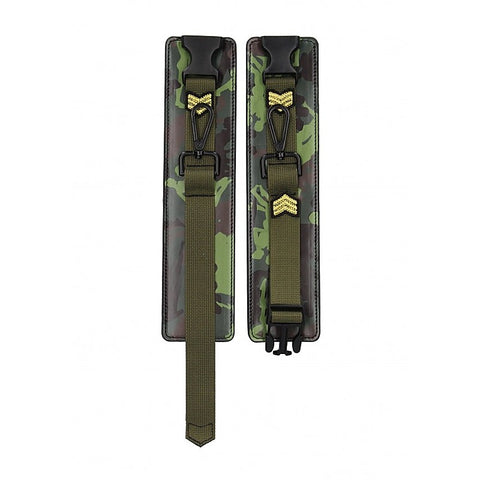 Army Theme Fetish Play Ankle Cuffs by Shots Toys