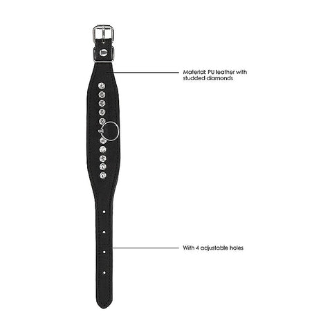 Diamond Studded Bondage Wrist Cuffs by Shots Toys