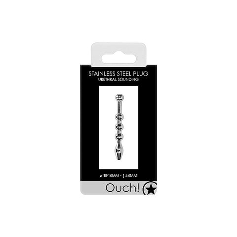 Urethral Sounding Solid Metal Plug 8mm by Shots Toys