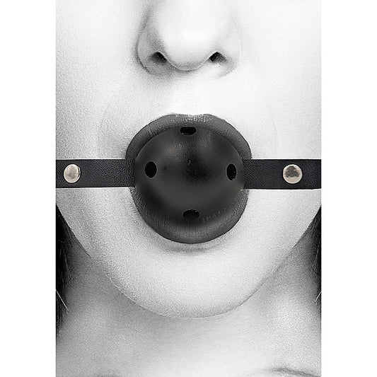 Breathable BDSM Ball Gag With Bonded Leather Straps