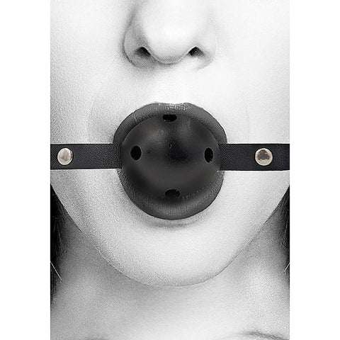 Breathable BDSM Ball Gag With Bonded Leather Straps