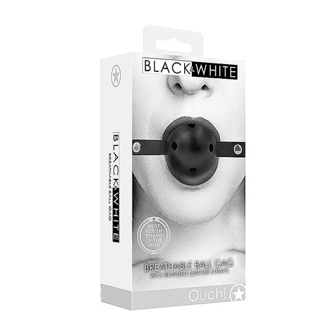Breathable BDSM Ball Gag With Bonded Leather Straps