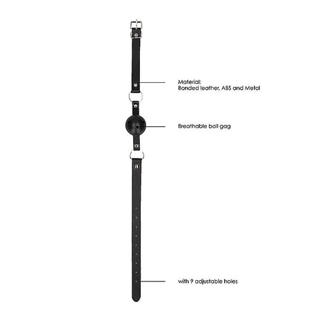 Breathable BDSM Ball Gag With Bonded Leather Straps