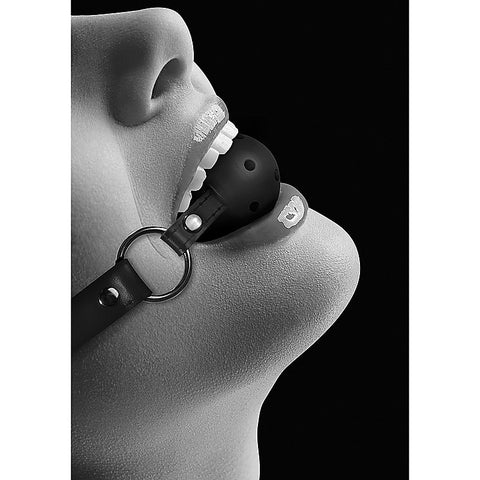 Breathable BDSM Ball Gag With Bonded Leather Straps
