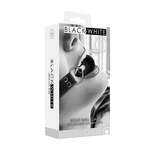 Solid Ball Gag With Bonded Leather Straps by Shots Toys