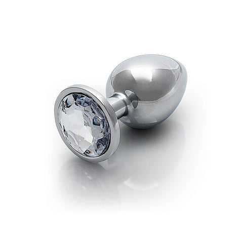 Round Gem Metal Surface Butt Plug Large by Shots Toys