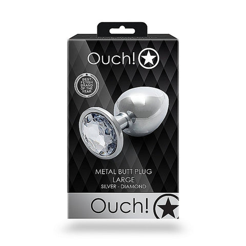 Round Gem Metal Surface Butt Plug Large by Shots Toys