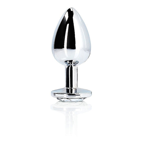Round Gem Metal Surface Butt Plug Large by Shots Toys