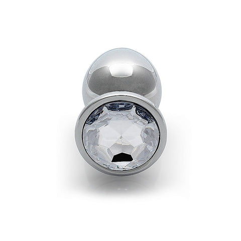 Round Gem Metal Surface Butt Plug Large by Shots Toys
