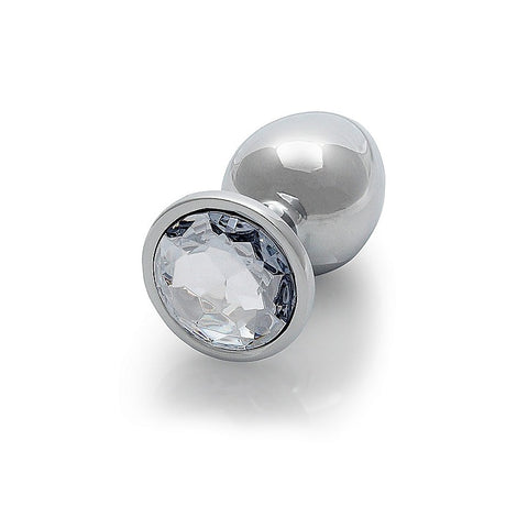 Round Gem Metal Surface Butt Plug Large by Shots Toys